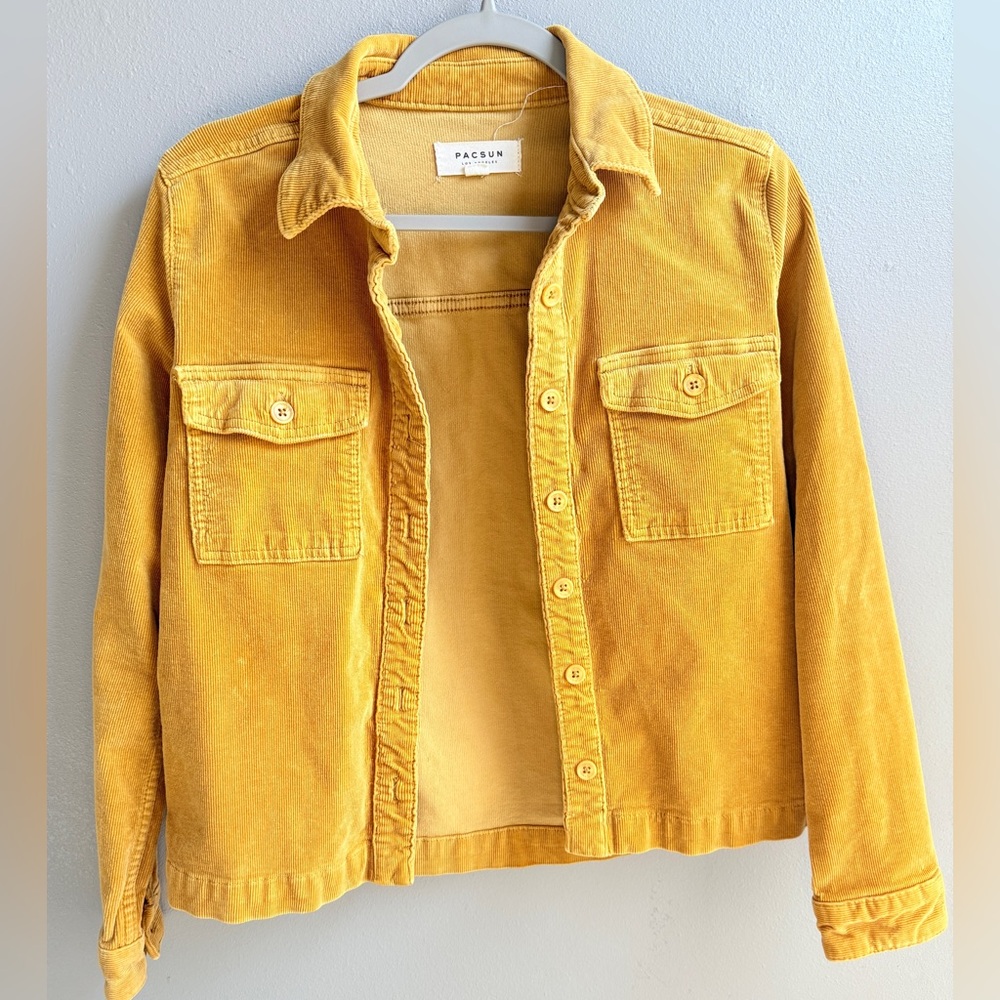 Pacsun Women's Mustard Corduroy Button Up Jacket XS - Picture 2 of 6
